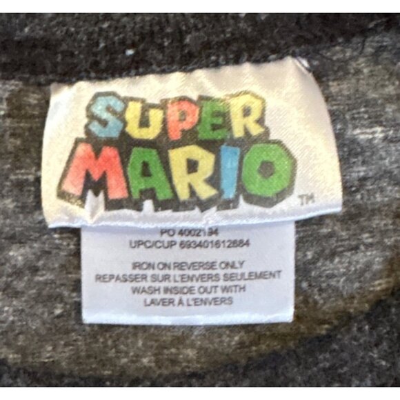 Donkey Kong Raglan Shirt Its On Super Mario Long-Sleeve Med Nintendo Grey - Picture 3 of 5